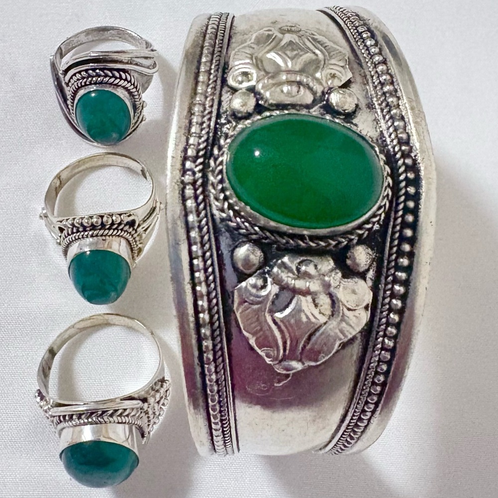 Adjustable Cuff Bracelet With 3 Ring Set - image 5